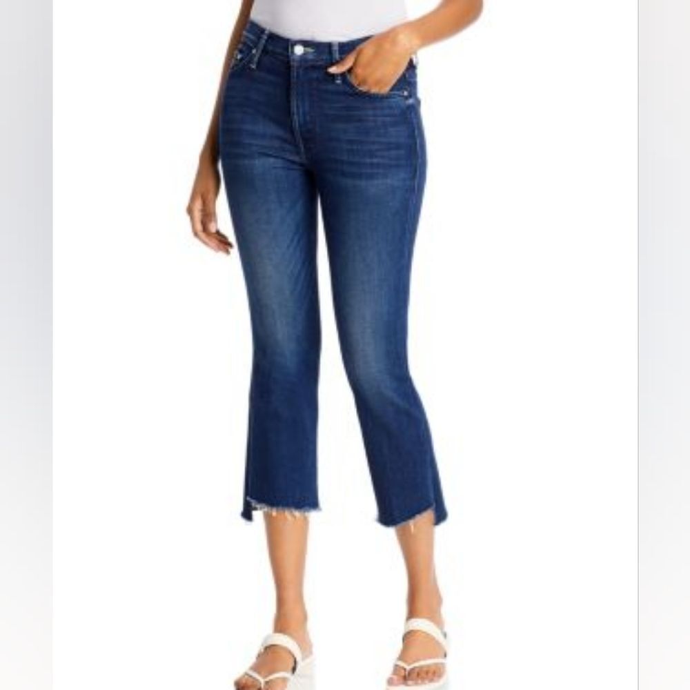 Mother high waisted looker ankle fray tongue in chic